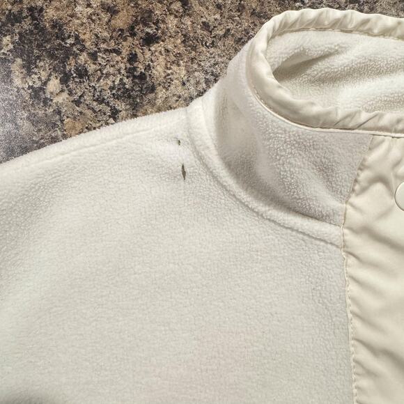 Champion Sweater Pullover Athleisure Minimalist Outdoor Cozy Fleece Ivory Small - Picture 5 of 10